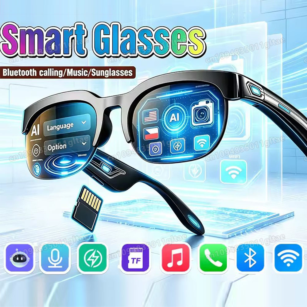 Esports Gaming Pk - Sonnenbrille mit KI-Übersetzung, TF-Karte, Bluetooth, Gesprächsaufzeichnung,