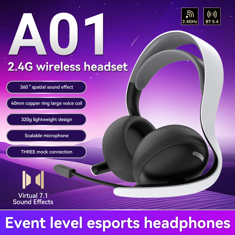 Esports Gaming Mobile - 2,4G Kabellos/Kabelgebunden/BT A01 Gaming-Headset für PS5/PS4/PC