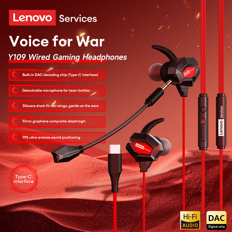 Esports Gaming Mobile - Lenovo Y109 Kabelgebundenes Gaming-Headset mit Haifischflossen-Design,